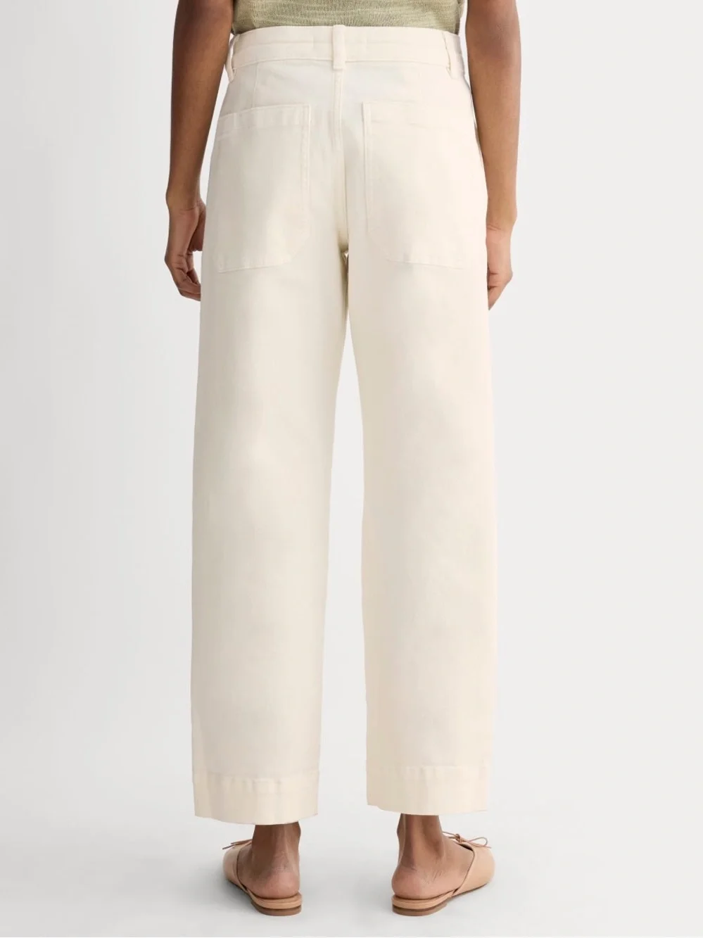 Everlane UTILITY STRAIGHT-LEG PANTs bone white Size 14 NWT cropped cotton
